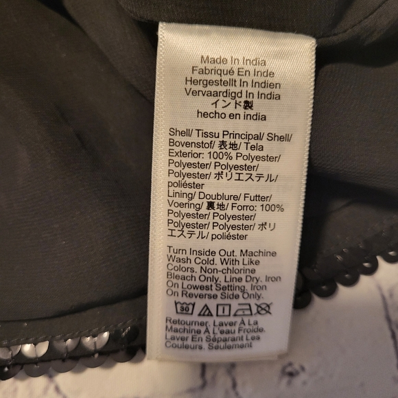 J. Crew Women's Black Sleeveless Polyester Glitter Sequin Shell Top Size Medium - Picture 7 of 8